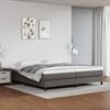 vidaXL Cadru de pat cu arcuri, gri, 200x200 cm, piele ecologică