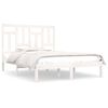 vidaXL Cadru de pat fără saltea, alb, 200x200 cm, lemn masiv pin