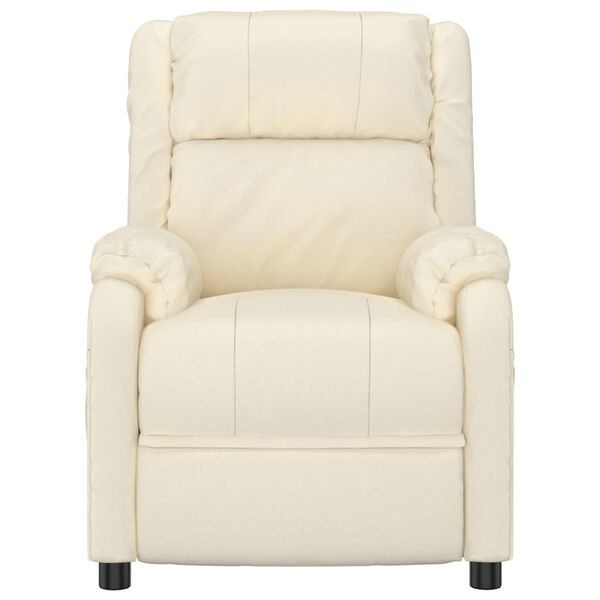 vidaXL Fotoliu de masaj electric, crem, piele ecologică