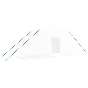vidaXL Seră cu cadru din oțel, alb, 12 m&sup2;, 6x2x2,85 m