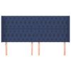 vidaXL Tăblie de pat cu aripioare, albastru, 183x16x118/128 cm, textil