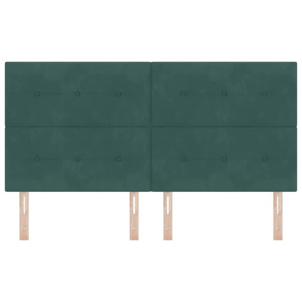 vidaXL Tăblie cap cu headboard Verde &icirc;nchis 180 cm Piele artificială