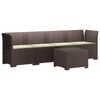 vidaXL Canapea de grădină cu 4 locuri și perne, aspect de rattan PP
