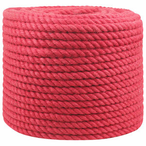 vidaXL Fr&acirc;nghie din Jute 14 mm Roșu 100% jute Tossa