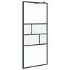vidaXL Zid de duș walk-in Negru 90 x 195 x 0,5 cm Sticlă și Aluminiu