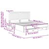 vidaXL Cadru de pat cu headboard Alb 160 x 200 cm Lemn compozit