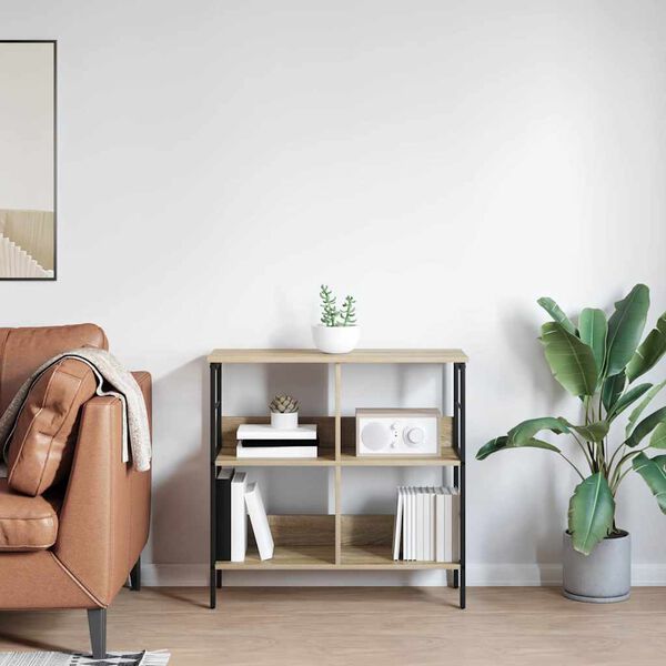 vidaXL Raft pentru cărți Stejar Sonoma 82 x 32 x 79 cm Lemn compozit