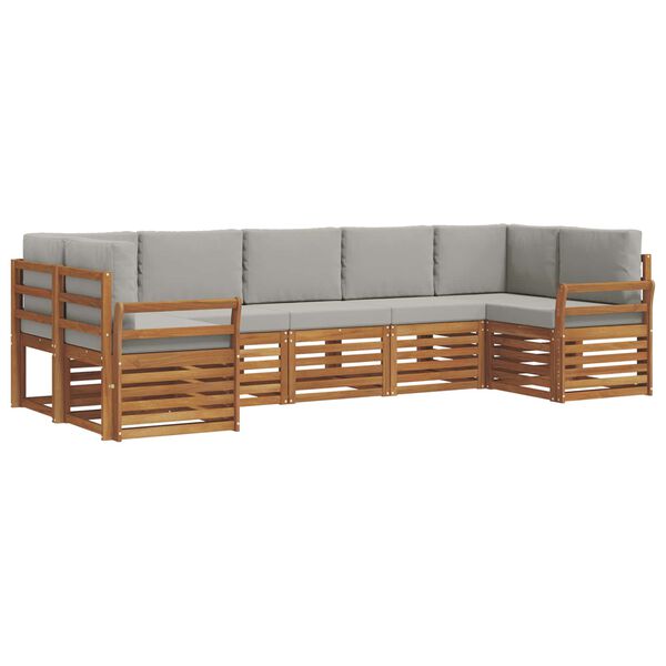 vidaXL Seturi de canapele cu pernă 7 pcs Gri natural și deschis