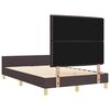 vidaXL Cadru de pat cu headboard Maro &icirc;nchis 140 x 190 cm țesătură