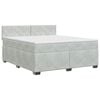 vidaXL Pat boxspring cu saltea Gri deschis 160 x 200 cm Catifea