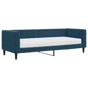 vidaXL Pat de zi cu saltea, albastru, 80x200 cm, catifea