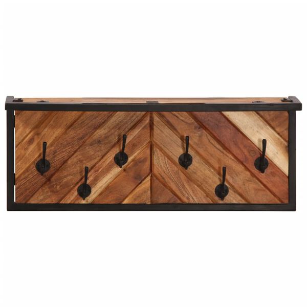 vidaXL Cuier de haine montat pe perete cu 6 cârlige, lemn masiv acacia