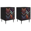 vidaXL Dulap de noapte OMMEN 2 buc. Stejar Negru 36 x 33 x 51 cm