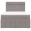 vidaXL Pat box spring cu saltea, gri taupe, 140x200 cm, textil