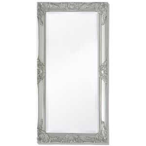 vidaXL Oglindă verticală &icirc;n stil baroc, 100 x 50 cm, argintiu