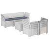 vidaXL Sofa de grădină cu 5 locuri cu perne aspect rattan PP Alb