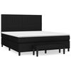 vidaXL Pat box spring cu saltea, negru, 160x200 cm, textil