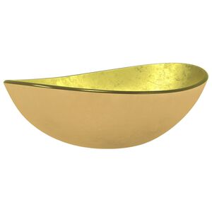 vidaXL Chiuvetă din sticlă securizată, auriu, 54,5x35x15,5 cm