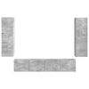 vidaXL Set comodă TV Pe perete 4 pcs Gri din beton Lemn compozit