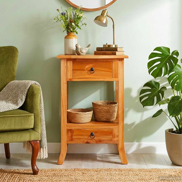 vidaXL Masă de consolă natural 50,5 x 30 x 75,5 cm Lemn masiv de mahon