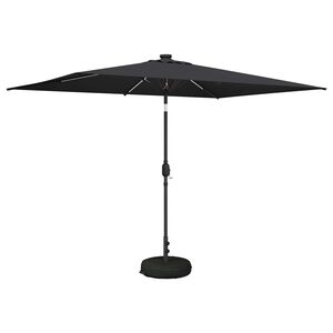 vidaXL Parasol de grădină cu lumini LED și bază 2 x 3 m Poliester