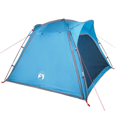 vidaXL Cort camping, 4 persoane, albastru, impermeabil, setare rapidă