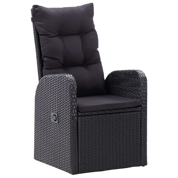 vidaXL Set mobilier de grădină cu perne, 9 piese, negru