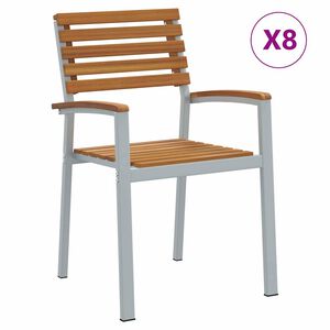 vidaXL Scaun pentru Grădină 8 pcs Maro 56 x 57 x 87 cm