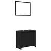 vidaXL Set mobilier de baie, 3 piese, negru, lemn prelucrat