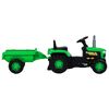 vidaXL Tractor pentru copii, cu pedale & remorcă, verde și negru
