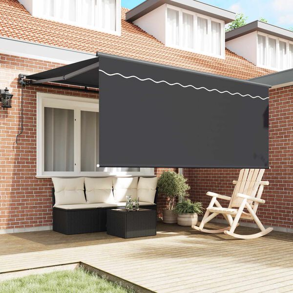 vidaXL Cortina Retractabilă Manual Antracit 300 x 250 cm