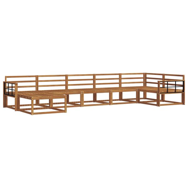 vidaXL Set de canapele de exterior 7 pcs natural Lemn Solid de Acacia