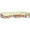 vidaXL Set de canapele de exterior cu pernă 9 pcs Natural și Crem