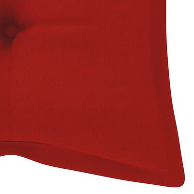 vidaXL Balansoar cu pernă roșu deschis, 170 cm lemn masiv tec