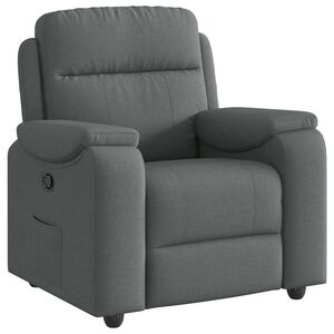 vidaXL Fotoliu rabatabil, gri &icirc;nchis, material textil