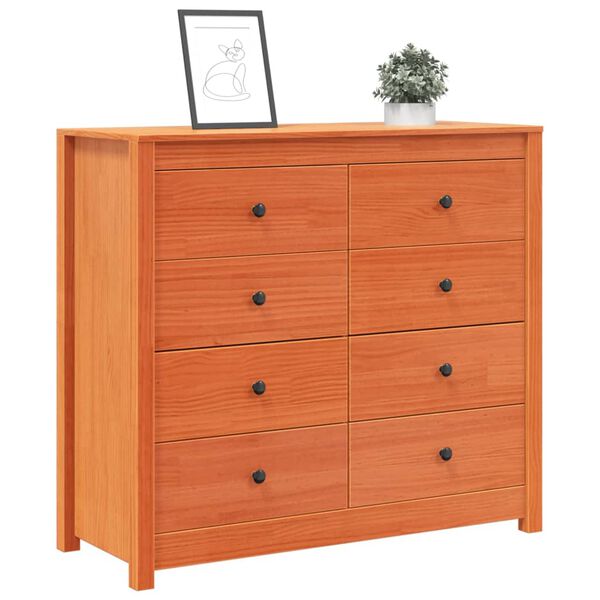 vidaXL Dulap lateral, maro ceruit, 100x40x90 cm, lemn masiv de pin