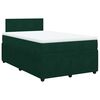 vidaXL Pat box spring cu saltea, verde &icirc;nchis, 120x200 cm, catifea