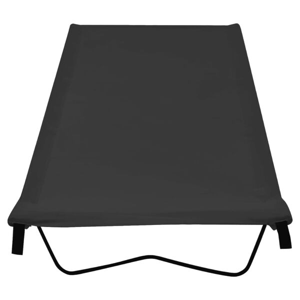 vidaXL Paturi camping 2 buc. negru, 180x60x19 cm țesătură oxford&oțel