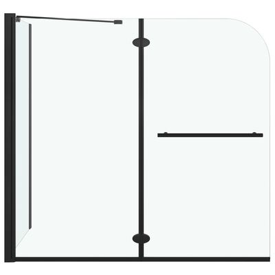 vidaXL Cabină de duș dublu-pliabilă, negru, 120x68x130 cm, ESG