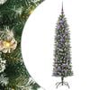vidaXL Copac Artificial Slăb de Crăciun Verde și alb 150 cm