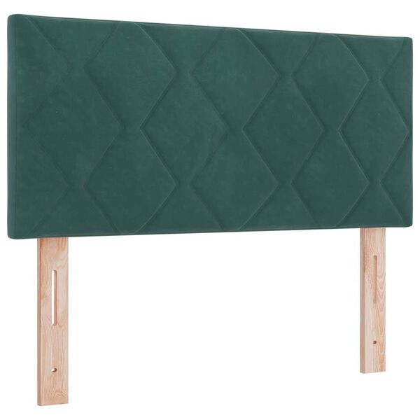 vidaXL Tăblie LED cu headboard Verde închis 100 cm Piele artificială