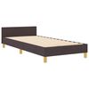 vidaXL Cadru de pat cu headboard Maro &icirc;nchis 90 x 200 cm țesătură