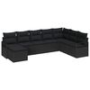 vidaXL Set de canapea cu pernă cu depozitare 8 pcs Negru poliratan