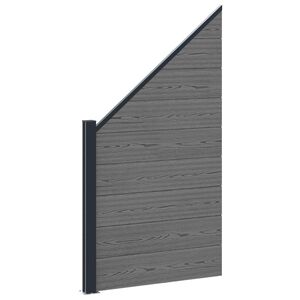 vidaXL Set de Gard 95 x 180 cm WPC și Aluminiu Gri