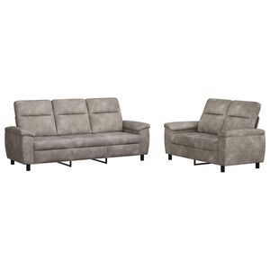 vidaXL Set de canapea 2 pcs Gri deschis Piele Suedată Sintetică