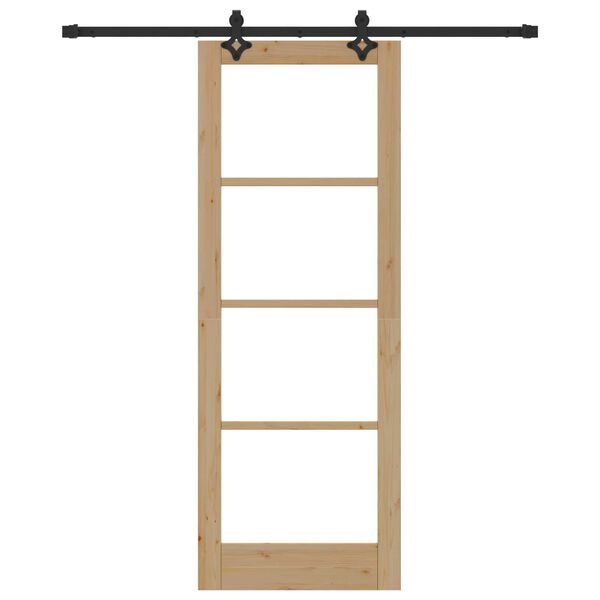 vidaXL Ușă glisantă ORKDAL Natural și Negru 78 x 211 cm