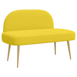 vidaXL Bancă tapițată cu spătar Galben deschis 110 x 60 x 76 cm