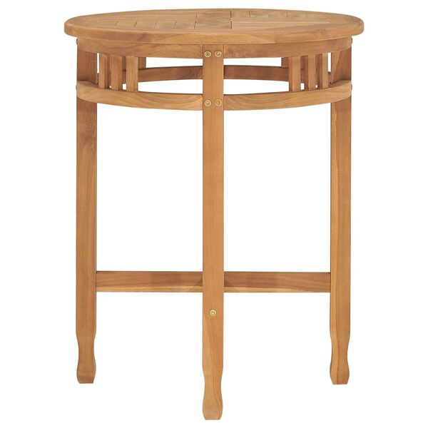 vidaXL Set de masă pentru grădină cu perne, 3 piese, lemn masiv de tec