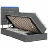 vidaXL Pat cu LED și saltea Gri &icirc;nchis 90 x 190 cm Țesătură