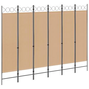 vidaXL Paravan cu 6 panouri Bej 240 x 180 cm Țesătură